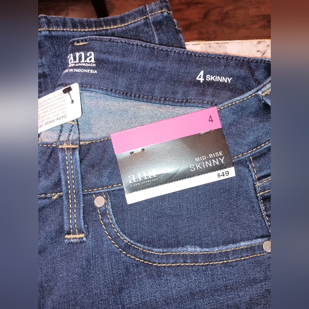 a.n.a Mid-Rise Skinny Jeans - Deep Blue